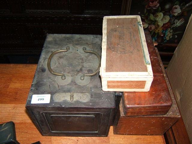 Appraisal: Oriental hardwood dressing box together with further boxes