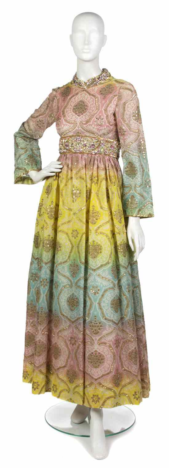 Appraisal: A George Halley 'Gypsy' Gown s allover scattered beading and