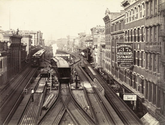 Appraisal: JOHNSTON JOHN S s - Elevated Railroad Bowery from Chatham