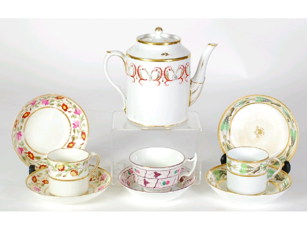 Appraisal: SET OF SIX EARLY NINETEENTH CENTURY ENGLISH POSSIBLY PINXTON PORCELAIN