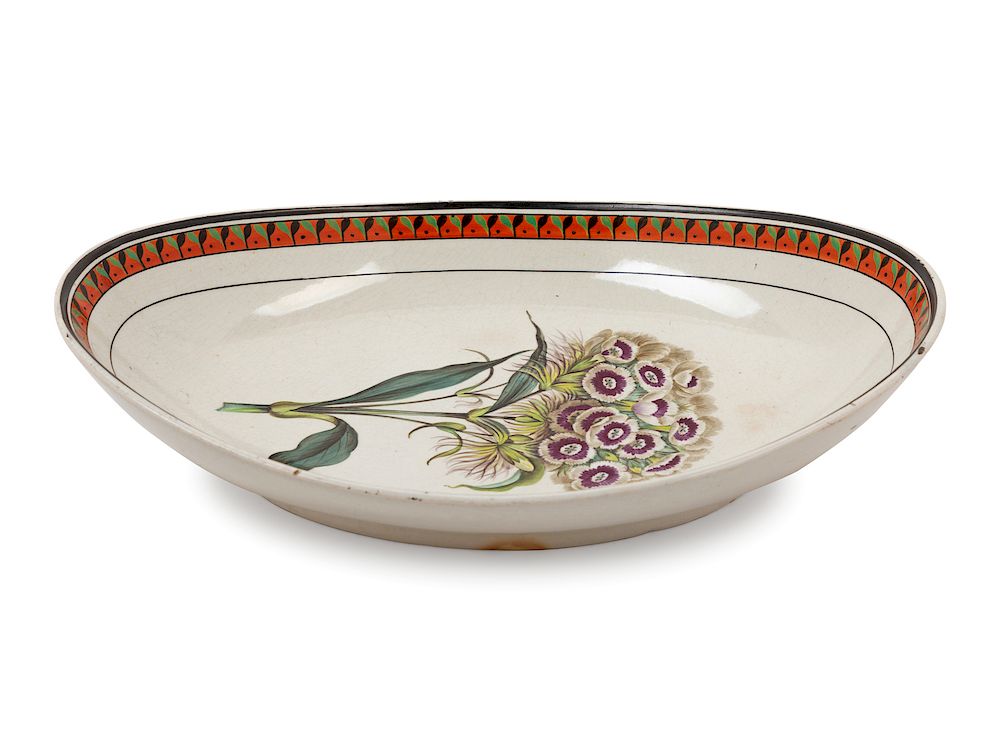 Appraisal: A Staffordshire Botanical Creamware Dish A Staffordshire Botanical Creamware Dish