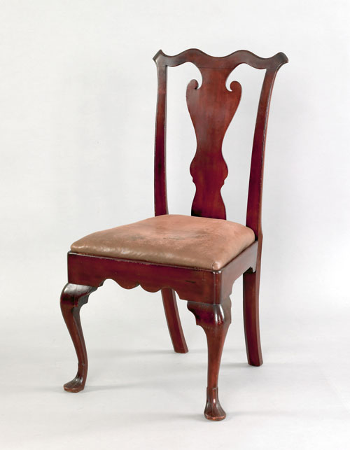 Appraisal: Delaware Valley Queen Anne walnut dining chair ca the cupid's