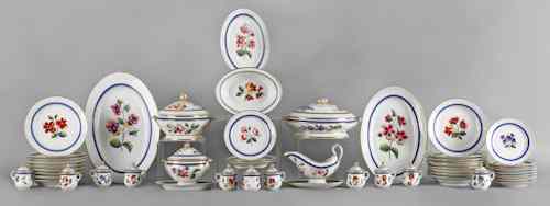 Appraisal: French or German painted porcelain dinner service th c with