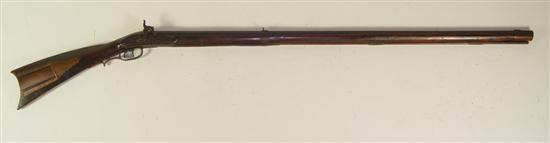 Appraisal: Full Stock Percussion Kentucky Style Rifle In approximately caliber Lock