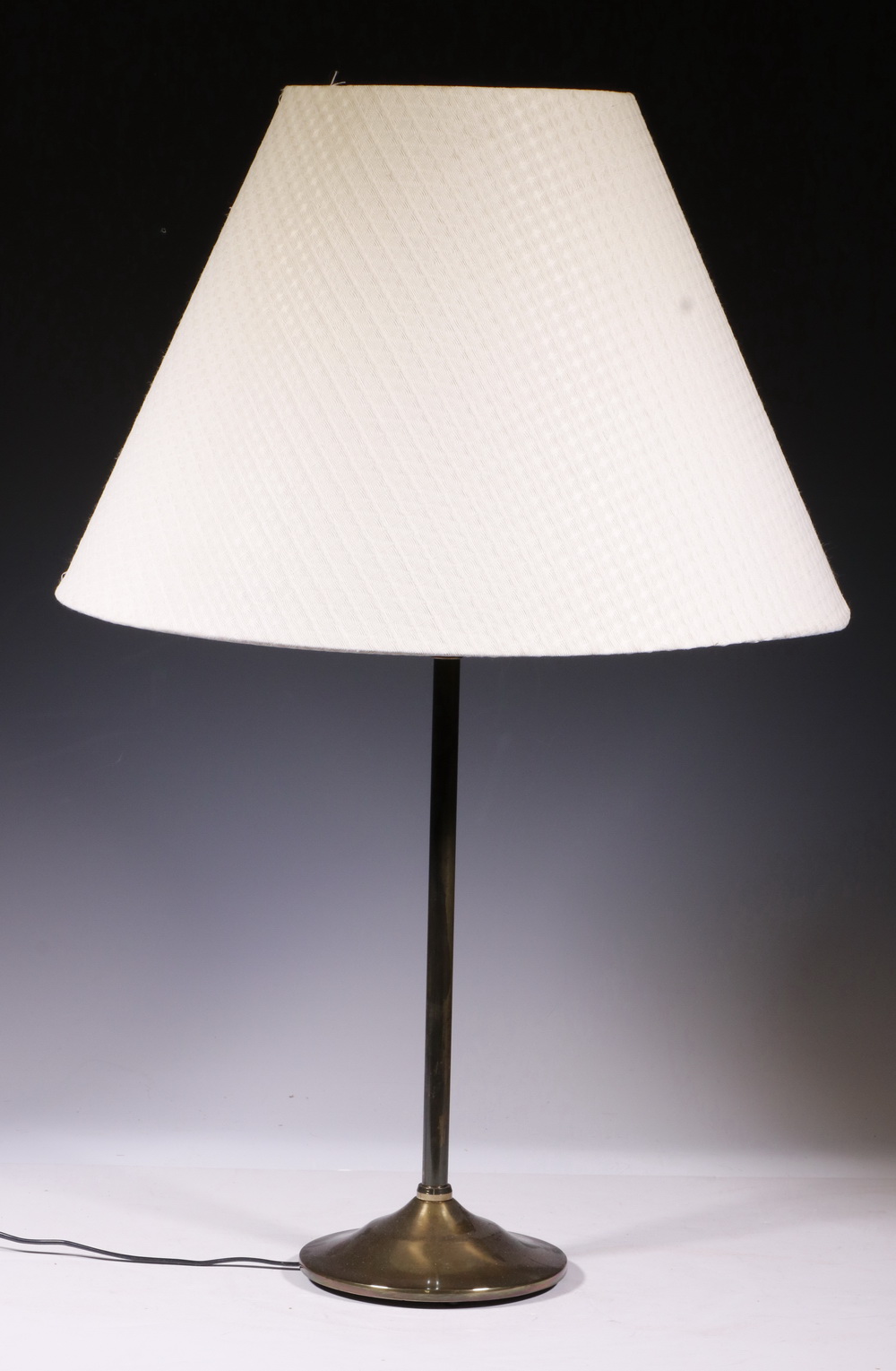 Appraisal: BRASS ADJUSTABLE TABLE LAMP WITH PAPER SHADE Brass adjustable table