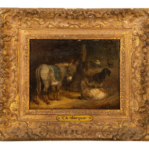 Appraisal: Charles Emile Jacque Charles Emile Jacque French - Untitled Animals