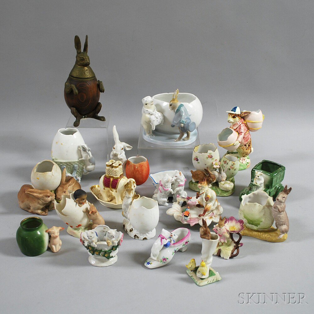 Appraisal: Nineteen Mostly Ceramic Animal Figures including a brass and turned