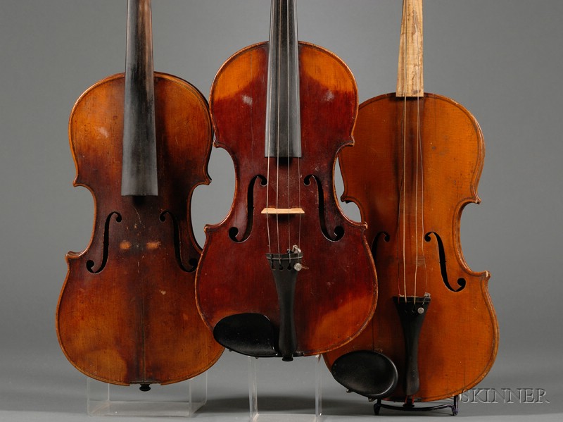 Appraisal: Three Violins one composite