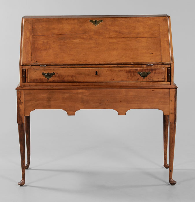 Appraisal: New England Queen Anne Maple Desk on Frame probably New