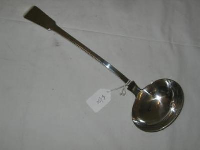 Appraisal: A GEORGE III SOUP LADLE Old English pattern long London