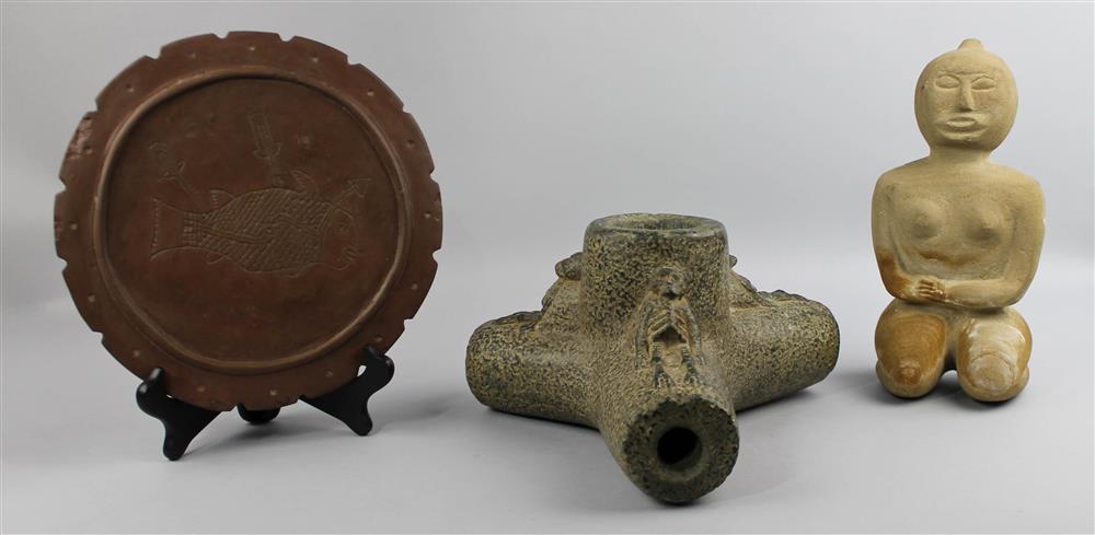 Appraisal: COPY OF ETOWAH PAINT PALETTE WITH A VERY LARGE PIPE