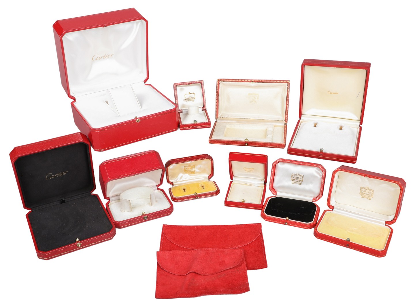 Appraisal: Lot of empty Cartier items c o leather jewelry boxes