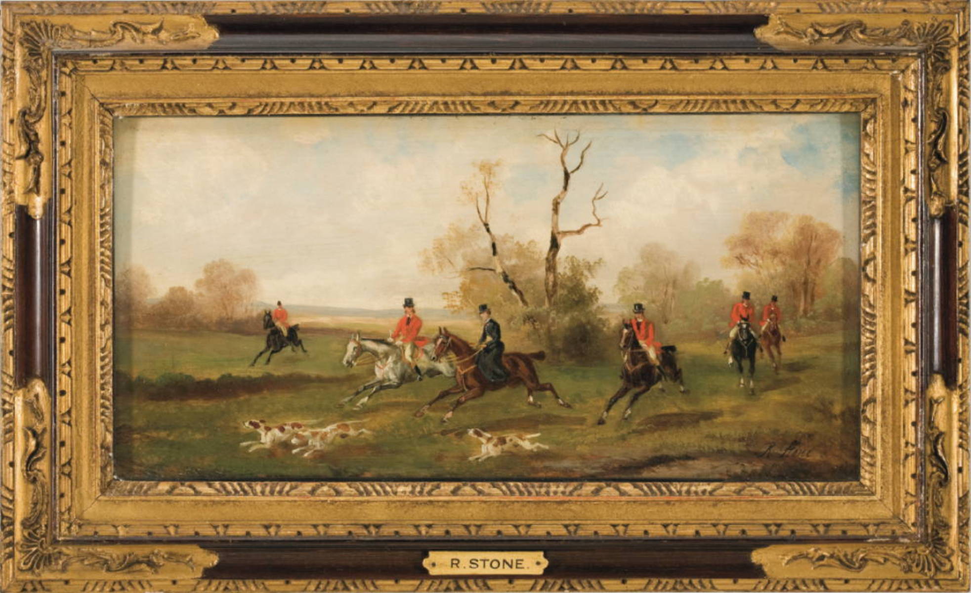 Appraisal: ROBERT STONE BRITISH - SET OF FOUR FRAMED FOX HUNTING