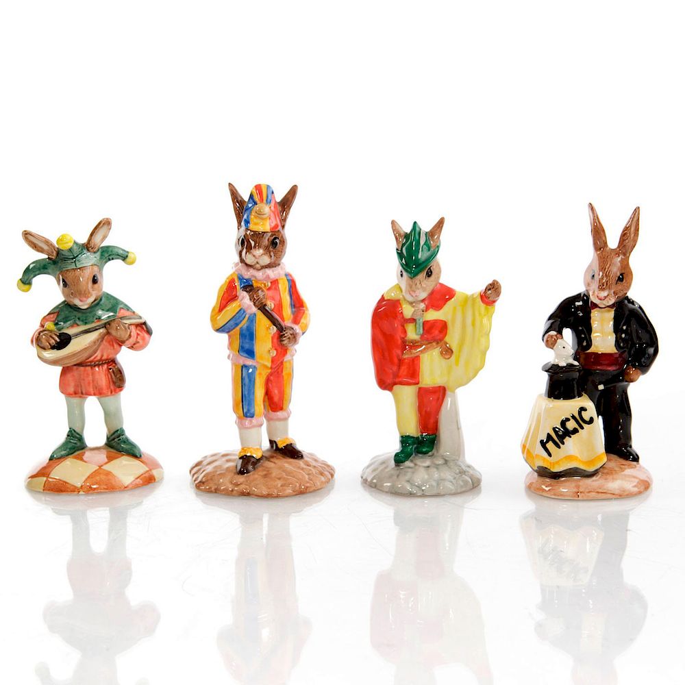 Appraisal: GROUP OF ROYAL DOULTON SHOW BUSINESS BUNNYKINS Jester DB Mr