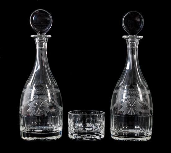 Appraisal: Sale Lot Three William Yeoward Glass Articles th century comprising