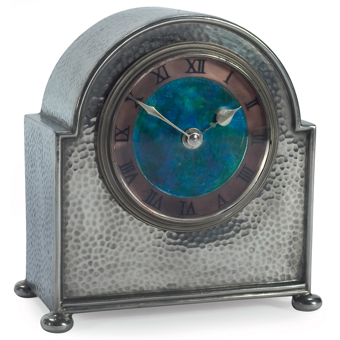 Appraisal: Liberty Company ''Tudric'' clock c in hammered pewter with a