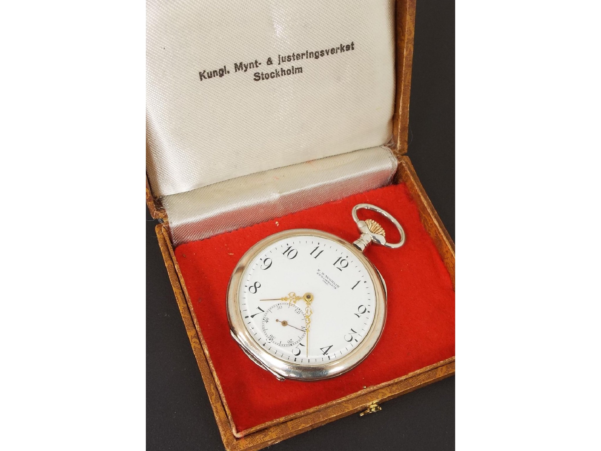 Appraisal: Silver lever pocket watch the movement signed Thalia the dial