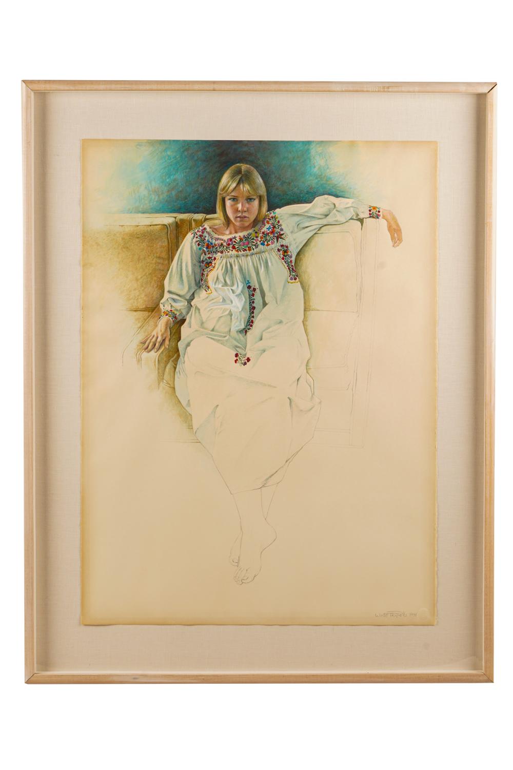 Appraisal: WADE REYNOLDS PORTRAIT OF A SEATED GIRL circa watercolor on