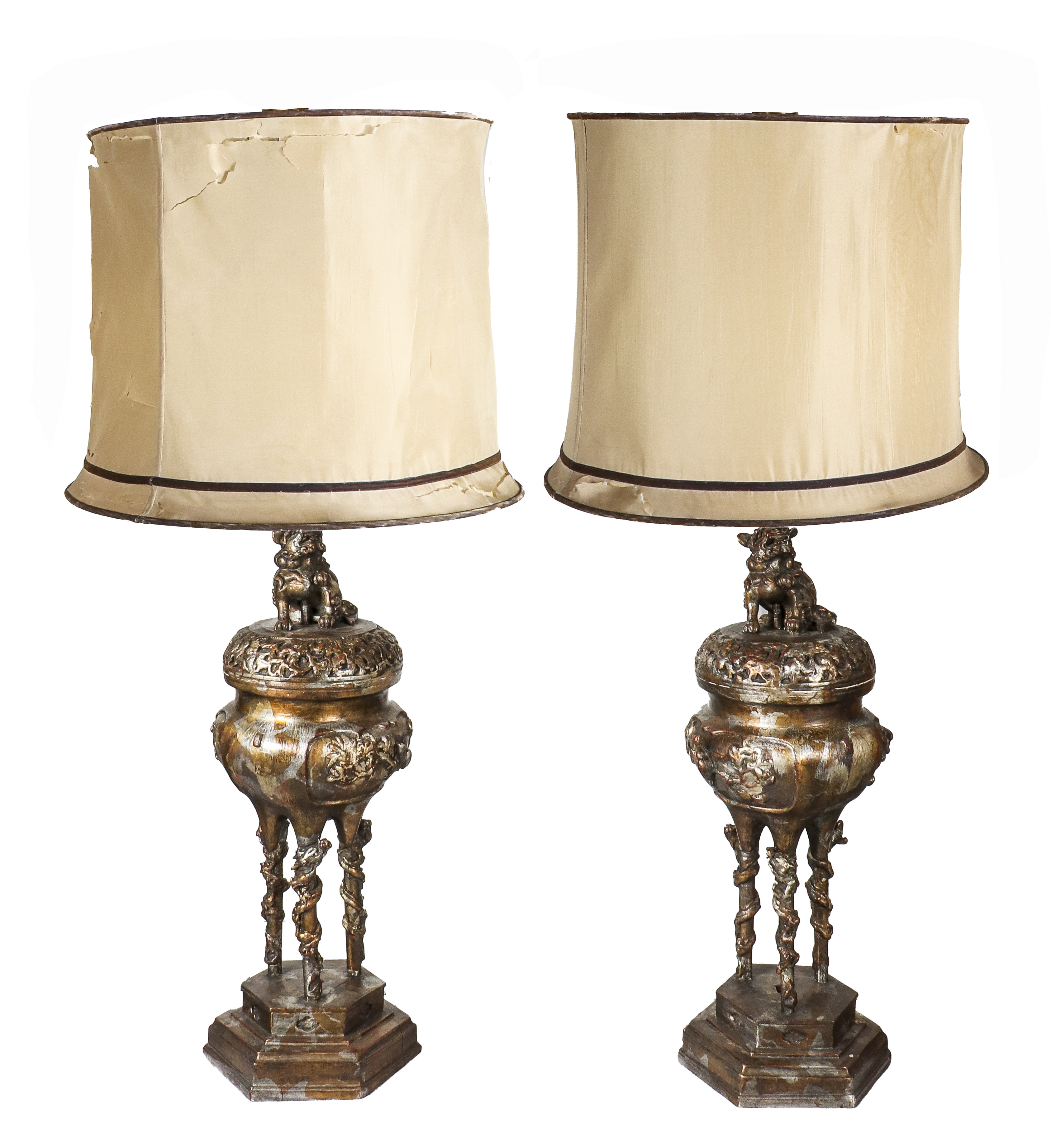 Appraisal: JAMES MONT ASIAN MODERN PARCEL GILT TABLE LAMPS James Mont