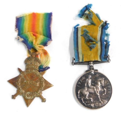 Appraisal: A - Star and British War Medal awarded to Alfred