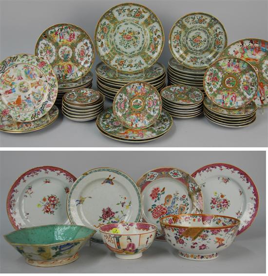 Appraisal: COLLECTION OF CHINESE EXPORT PORCELAIN various patterns including flower and