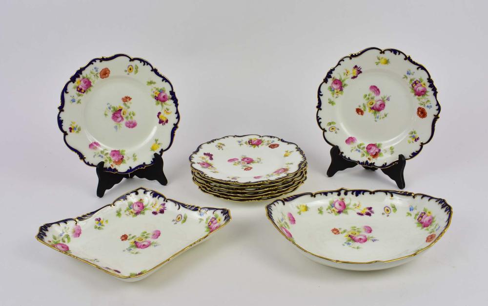 Appraisal: GROUP OF ENGLISH FOLIATE DECORATED PORCELAIN TABLE ITEMSCauldon retailed by