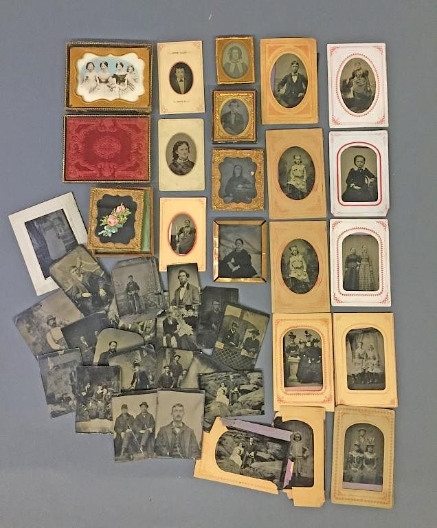 Appraisal: Grouping of Approx Unframed Tin Types Grouping of approximately thirty-seven