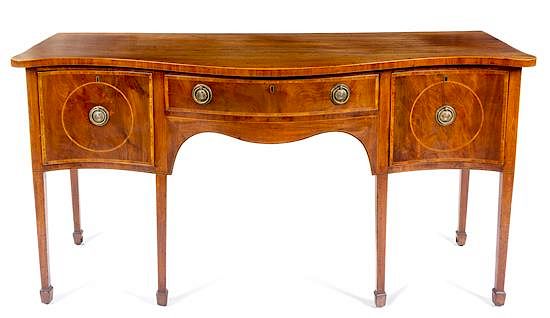 Appraisal: A George III Mahogany Sideboard Height x width x depth