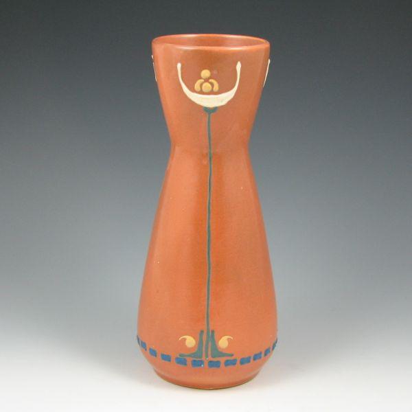 Appraisal: Roseville Aztec - vase with Art Nouveau floral design on