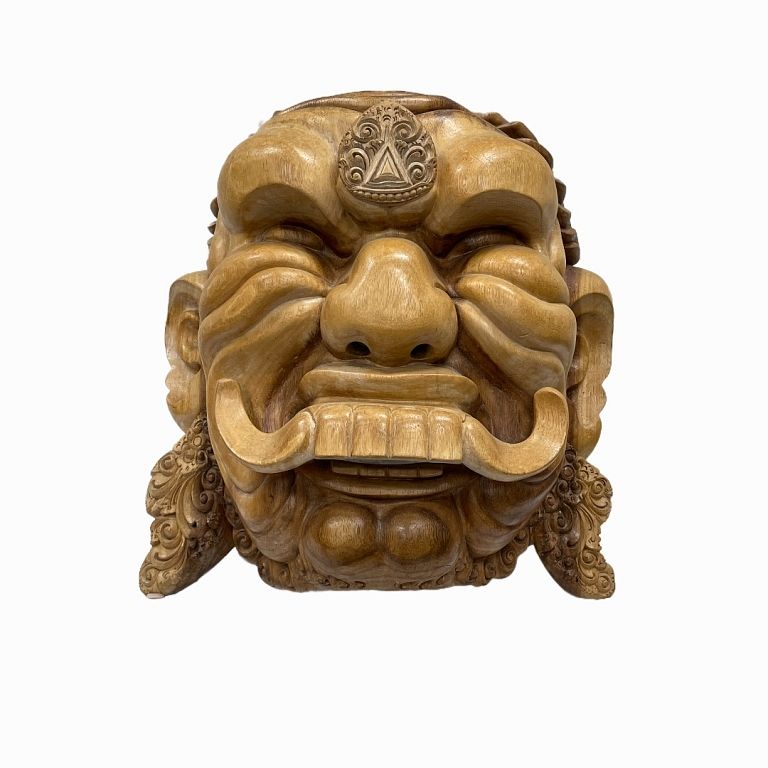 Appraisal: Wood Carved Face Asian Oriental Wall Art Wood Carved Face