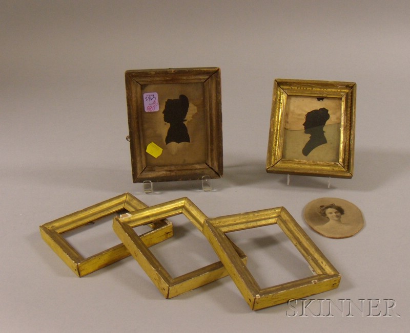 Appraisal: Five th Century Miniature Molded and Giltwood Frames some with