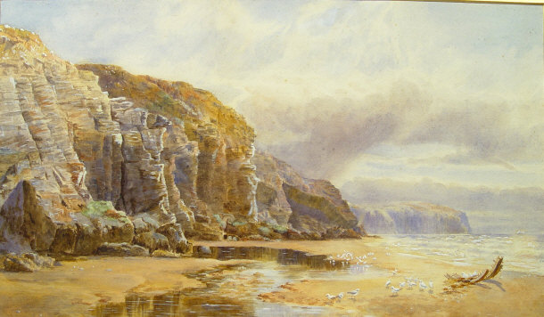 Appraisal: Watercolour of a coastal scene gilt mounted and framed cm