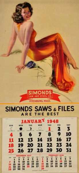 Appraisal: Rolf Armstrong Simonds Saws Calendar Description Full pad with a