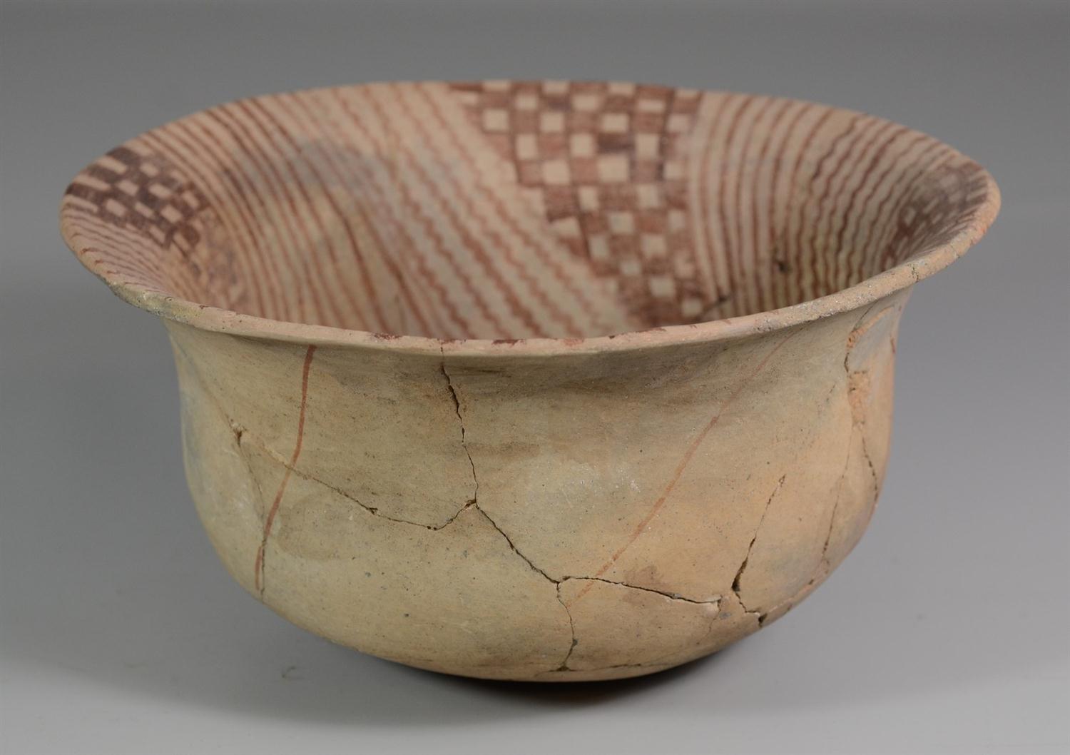 Appraisal: Early Native American Pueblo pottery bowl extensive restoration dia x