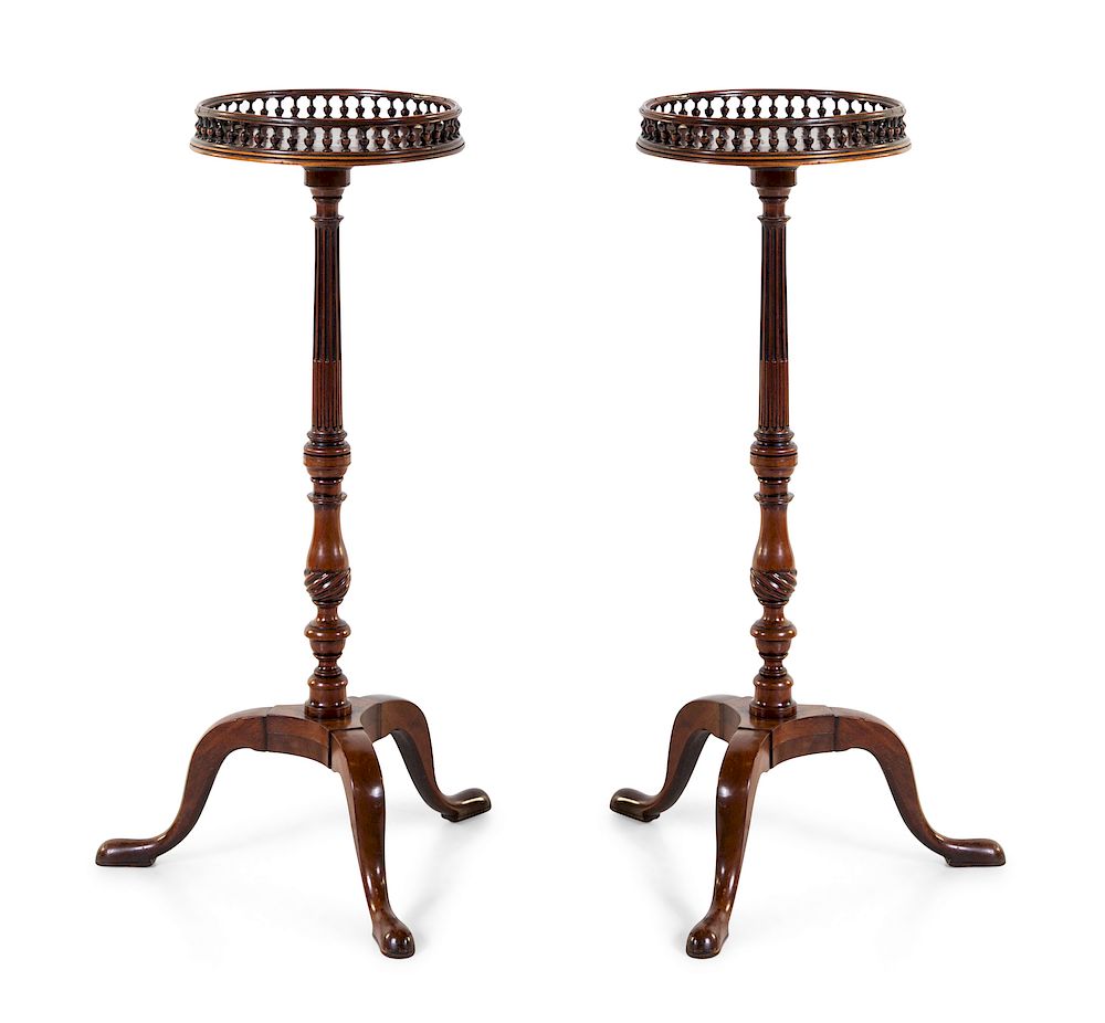 Appraisal: A Pair of George III Mahogany Torch res A Pair