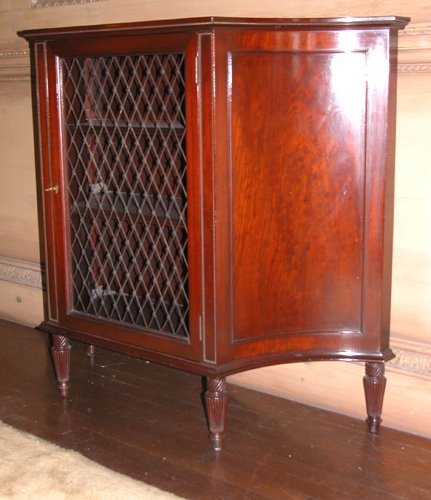 Appraisal: Title Mahogany Side Cabinet one door with metal grill panel