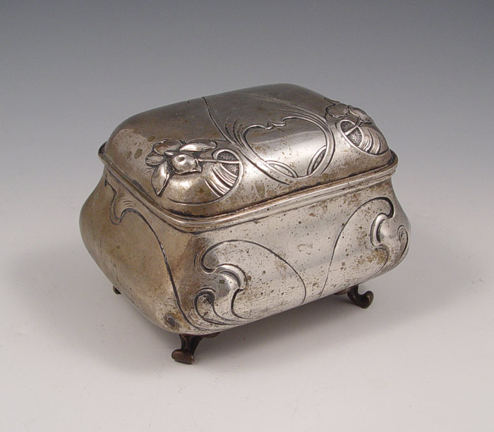 Appraisal: OTTO WAGNER AUSTRIAN SILVER ART NOUVEAU BOX Hallmarked with Austrian