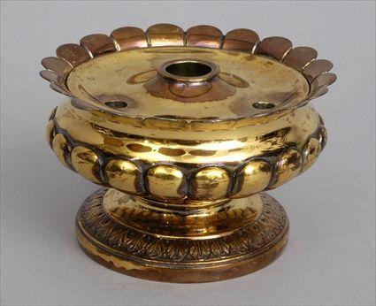 Appraisal: GEORGE IV SILVER GILT URN-FORM INK WELL AND COVER Maker's