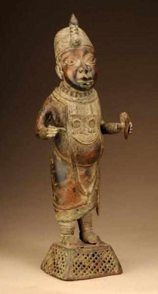 Appraisal: West African Royal Figure Description From Benin Made of bronze