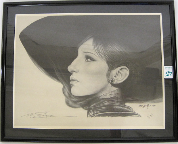 Appraisal: ED GEORGE ROSE LITHOGRAPH American th century Barbara Streisand in