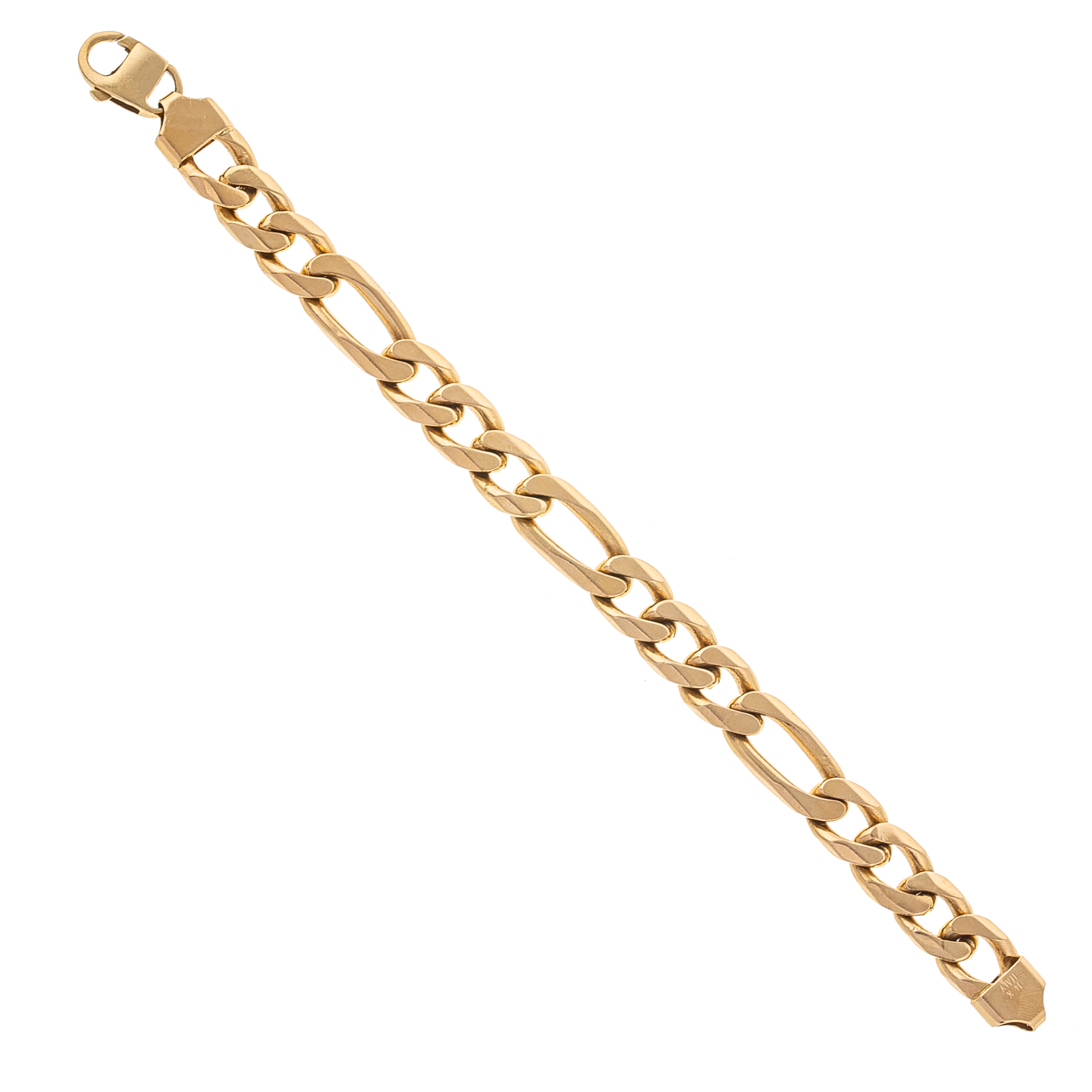 Appraisal: A SOLID FIGARO CHAIN BRACELET IN K K yellow gold