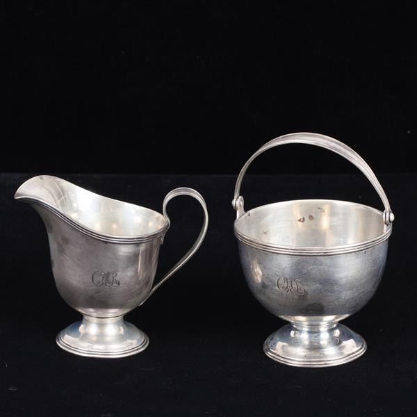 Appraisal: Tiffany Co sterling silver sugar and creamer Date letter for