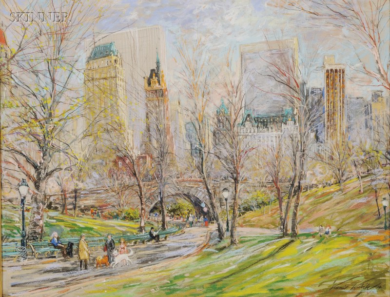 Appraisal: Kamil Kubik American b Central Park New York Signed and