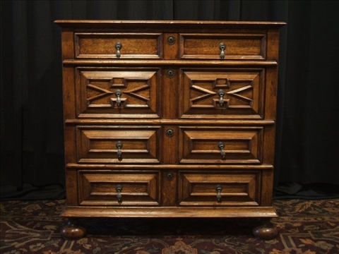 Appraisal: STICKLEY WILLIAM AND MARY STYLE OAK CHEST th century the