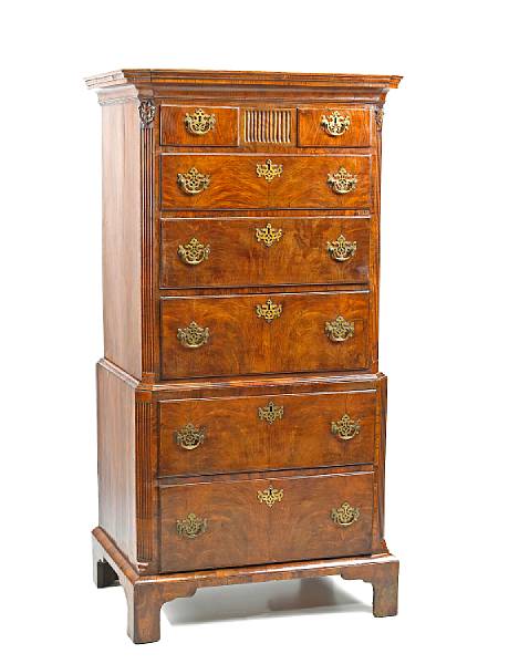 Appraisal: A fine George II walnut secretary second quarter th century