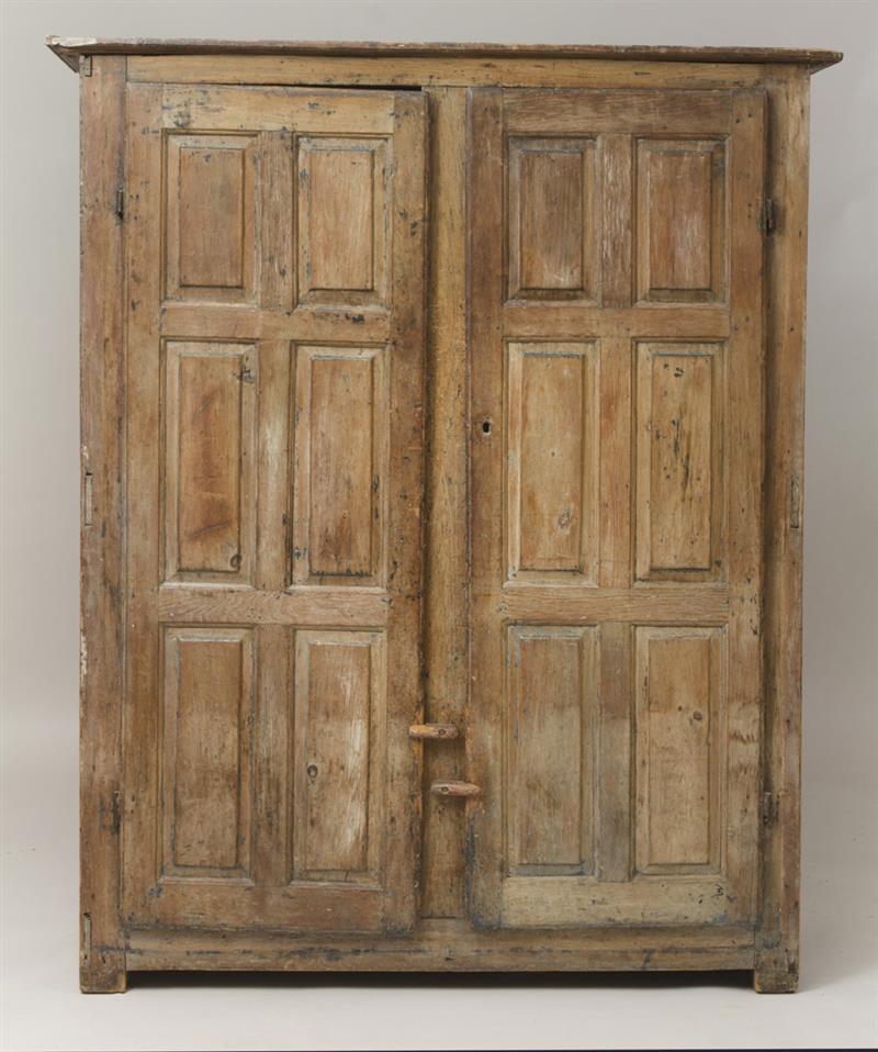 Appraisal: American Pickled Pine Two-Door Cupboard ft in x ft in