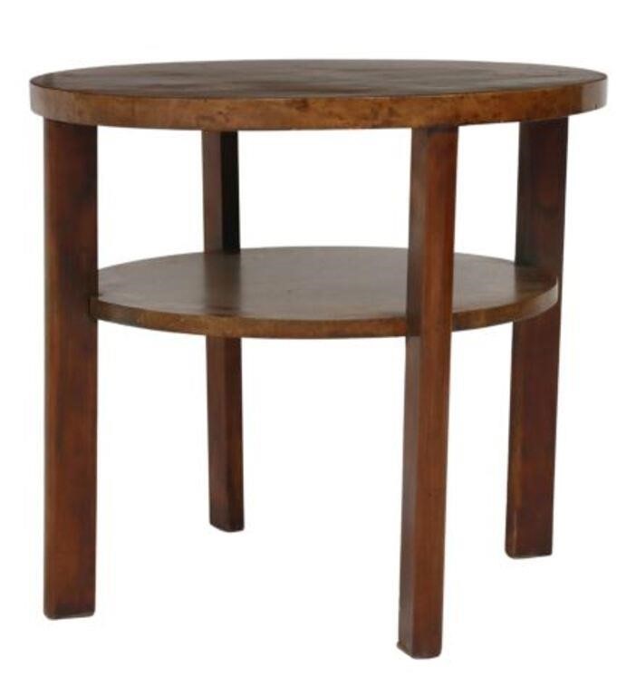 Appraisal: Italian Art Deco burled walnut coffee side table c s