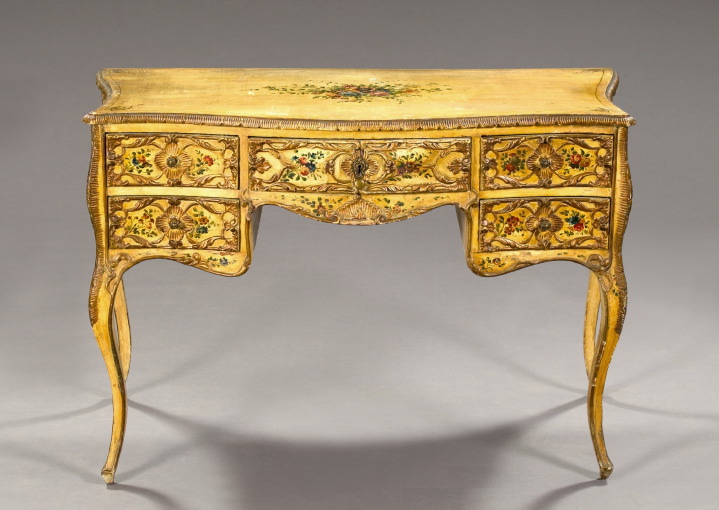 Appraisal: Venetian Polychromed and Parcel-Gilt Writing Desk th century in the