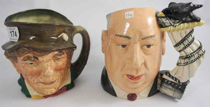 Appraisal: Royal Doulton Large Character Jugs Paddy D and Alfred Hitchcock