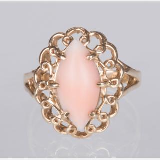 Appraisal: A kt Yellow Gold and Coral Ring A kt Yellow